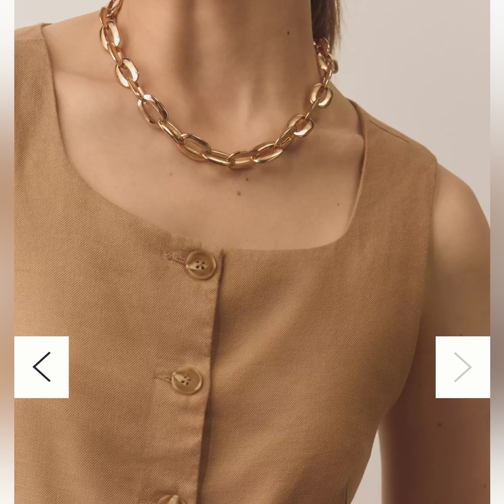 Anthropologie Maeve Tan Button-Front Vest - Picture 5 of 10